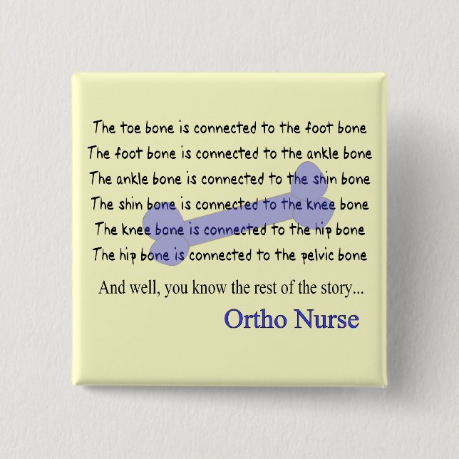 Chapa Cuadrada Regalos ortopédicos divertidos de la enfermera (Anverso)