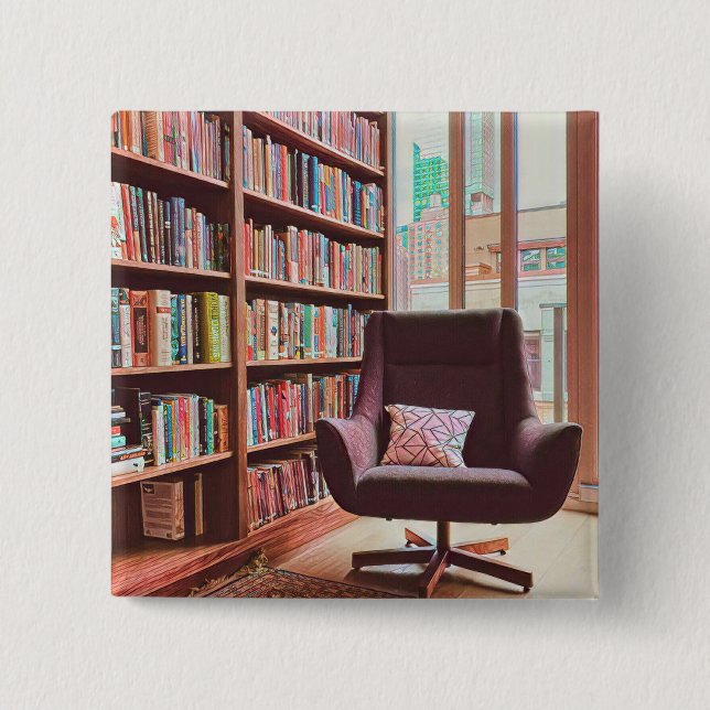 Chapa Cuadrada Regalos para los amantes de los libros para adoles (Anverso)