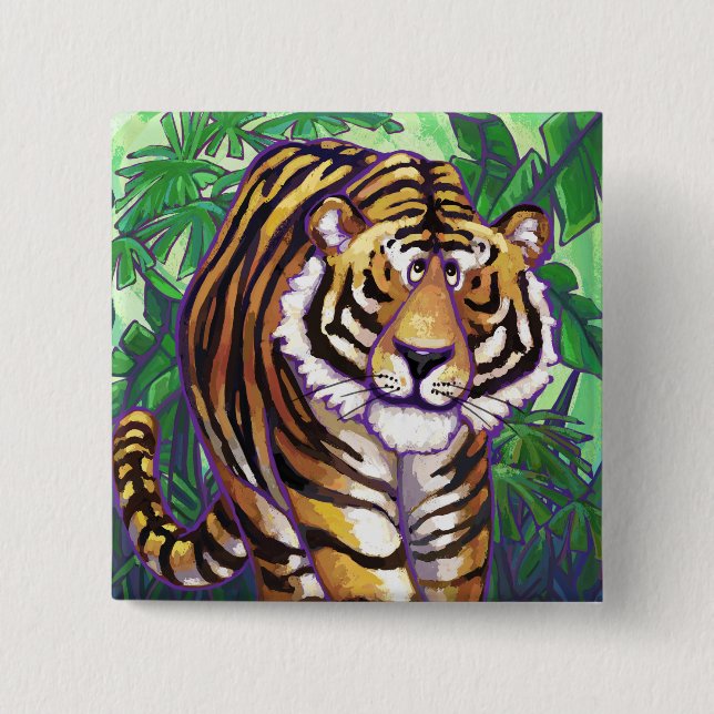 Chapa Cuadrada Regalos y Accesorios de Tigre (Anverso)