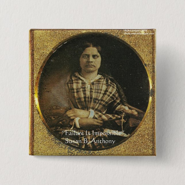 Chapa Cuadrada Regalos y tarjetas con citas de Susan B Anthony (Anverso)