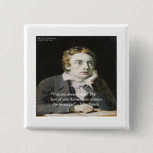 Chapa Cuadrada Regalos y tarjetas de citas de amor de John Keats