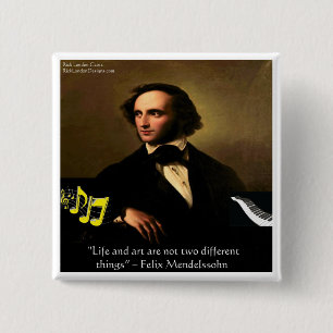 Chapa Cuadrada Regalos y Tarjetas de la Cita de Felix Mendelssohn