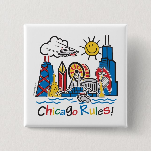 Chapa Cuadrada Reglas de Chicago (Anverso)