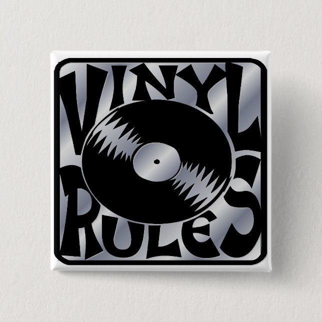 Chapa Cuadrada Reglas del vinilo (Anverso)