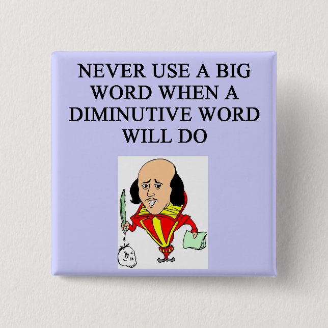 Chapa Cuadrada reglas divertidas para los escritores (Anverso)