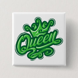 Chapa Cuadrada Reina con corona, diseño de tipografía