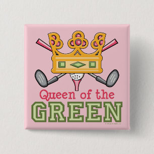 Chapa Cuadrada Reina del Pin verde del golfista