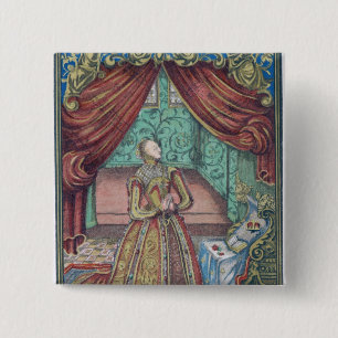 Chapa Cuadrada Reina Elizabeth I en el rezo, frontispiece