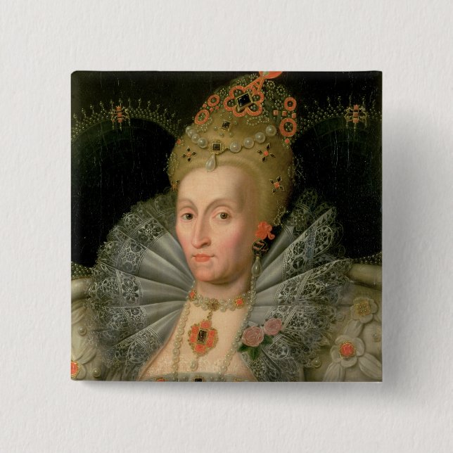 Chapa Cuadrada Reina Elizabeth I (retrato de la longitud del (Anverso)