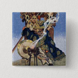 Chapa Cuadrada Reina Maeve Princesa Guerrera Arte Fantástico