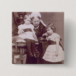 Chapa Cuadrada Reina Victoria (1819-1901) con sus nietos,