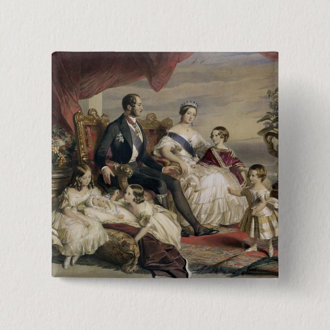 Chapa Cuadrada Reina Victoria (1819-1901) y Príncipe Alberto (Anverso)