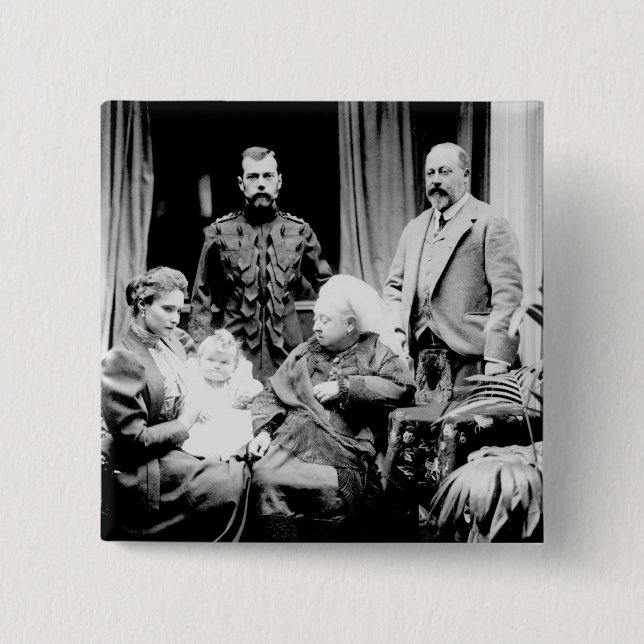 Chapa Cuadrada Reina Victoria, Tsar Nicolás II (Anverso)