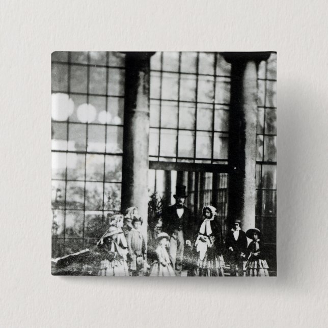 Chapa Cuadrada Reina Victoria y Príncipe Alberto con su (Anverso)