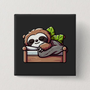 Chapa Cuadrada Relajado Sloth - Cómodo y acogedor tiempo Nap