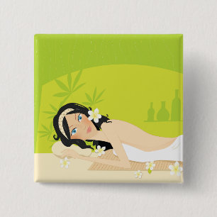 Chapa Cuadrada Relajante Spa Zen Mujer Bienestar Tropical