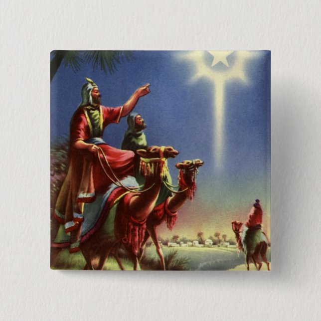 Chapa Cuadrada Religión antigua, sabios con la estrella de Belén (Anverso)