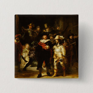 Chapa Cuadrada Rembrandt Nightwatch Night Watch Pintura barroca