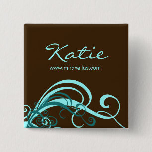 Chapa Cuadrada Remolinos conocidos del azul de la broche del