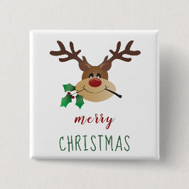 Chapa Cuadrada Reno Personalizado Con Mistletoe