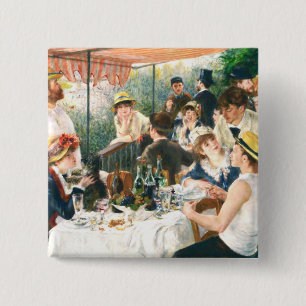 Chapa Cuadrada Renoir Luncheon del Renoir Fiesta del barco    