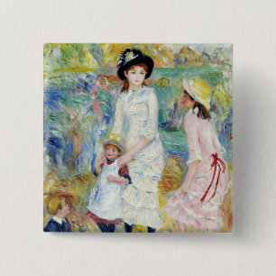 Chapa Cuadrada Renoir - Niños en la orilla del mar, Guernsey