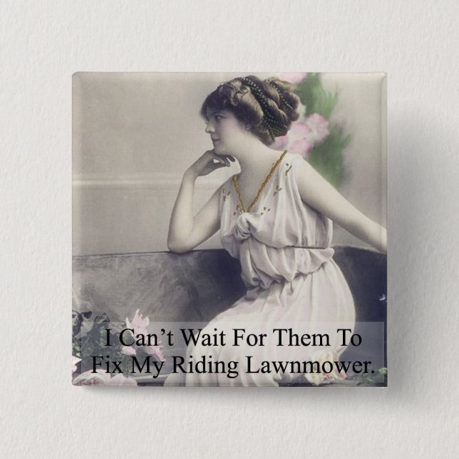 Chapa Cuadrada Reparar mi cortadora de césped (Anverso)