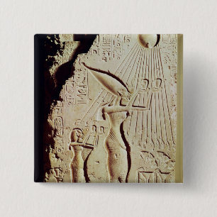 Chapa Cuadrada Representación de Amenophis IV, de Nefertiti y de