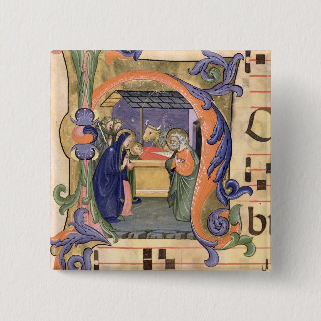 Chapa Cuadrada Representación de la inicial "H" del ms 571 f.6r (Anverso)