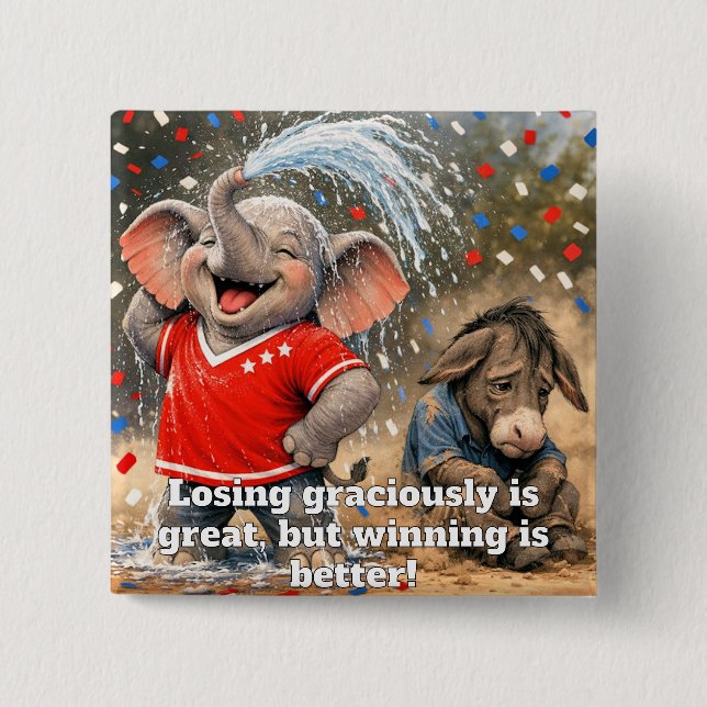 Chapa Cuadrada Republican Customizable Midterm Elections Button (Anverso)