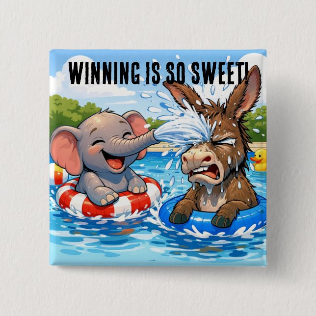 Chapa Cuadrada Republican Victory US Midterm Election Button (Anverso)