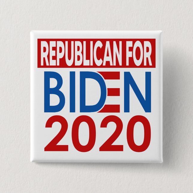 Chapa Cuadrada Republicano para Biden 2020 (Anverso)
