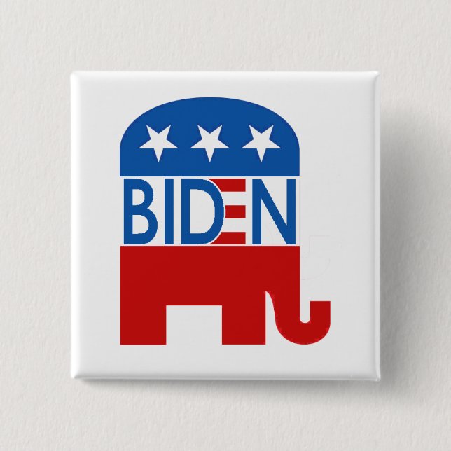 Chapa Cuadrada Republicano para Biden 2020 (Anverso)