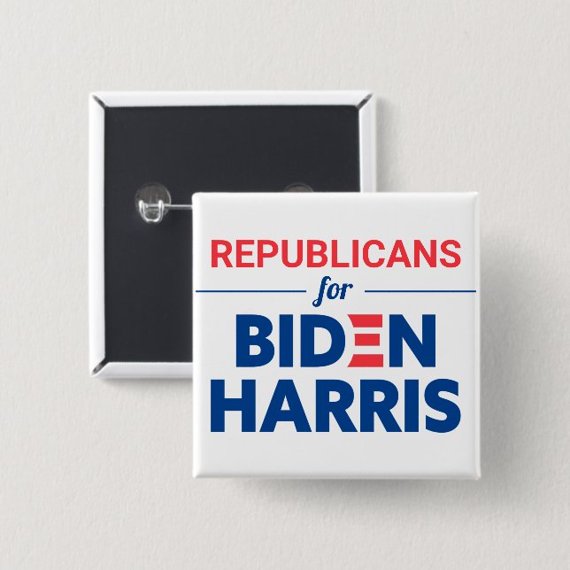 Chapa Cuadrada Republicanos por Personalizado de Biden Harris (Anverso y reverso)