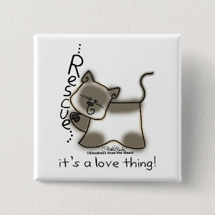 Chapa Cuadrada RESCATE siamés...¡es cosa de amor!