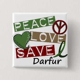Chapa Cuadrada RESERVA Darfur del AMOR de la PAZ