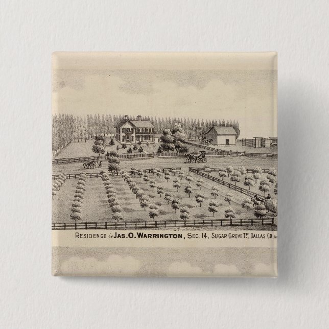 Chapa Cuadrada Residencias y granja de Warrington (Anverso)