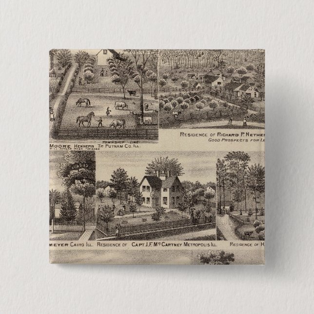 Chapa Cuadrada Residencias y granjas en Edgar, Hardin, Massac (Anverso)