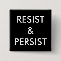 Resist & Persist, texto blanco negrita sobre negro