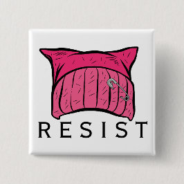 Chapa Cuadrada RESISTA - somos la resistencia - el gorra rosado