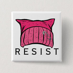 Chapa Cuadrada RESISTA - somos la resistencia - el gorra rosado
