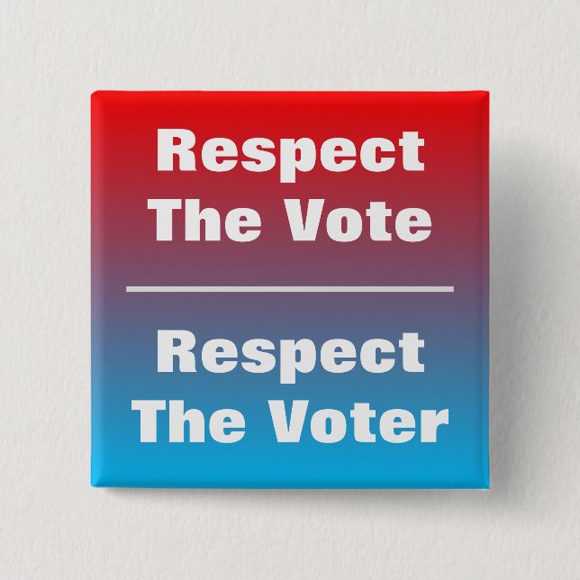 Chapa Cuadrada Respeto al voto y al votante (Anverso)