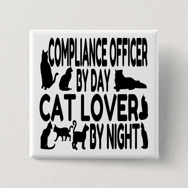 Chapa Cuadrada Responsable de cumplimiento de Cat Lover (Anverso)