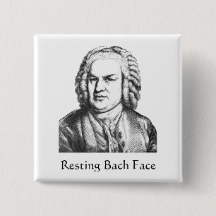 Chapa Cuadrada Resting Bach Face Classical Music Composer