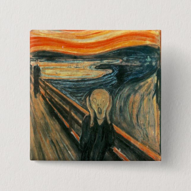 Chapa Cuadrada Resumen de Arte Moderno de Scream Munch (Anverso)
