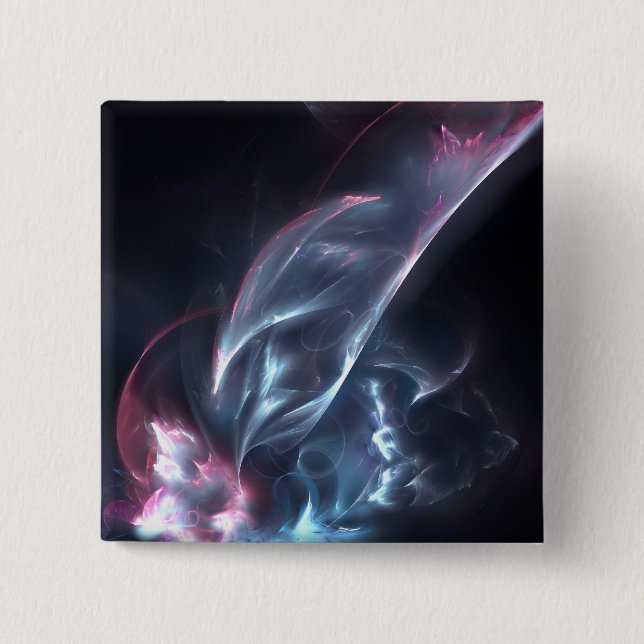 Chapa Cuadrada Resumen de nebulosa azul y púrpura (Anverso)