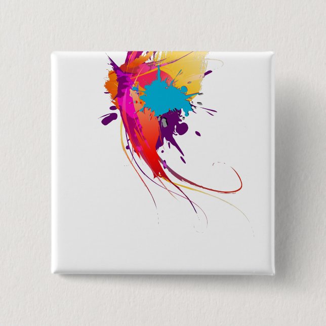 Chapa Cuadrada Resumen de salpicaduras de pintura de mariposa exó (Anverso)