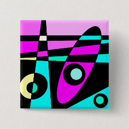 Chapa Cuadrada Resumen Surfing Turquoise Hot Pink Yellow Black