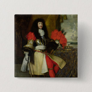 Chapa Cuadrada Retrato asentado de Louis XIV después de 1670