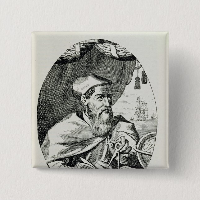 Chapa Cuadrada Retrato de Amerigo Vespucci (Anverso)
